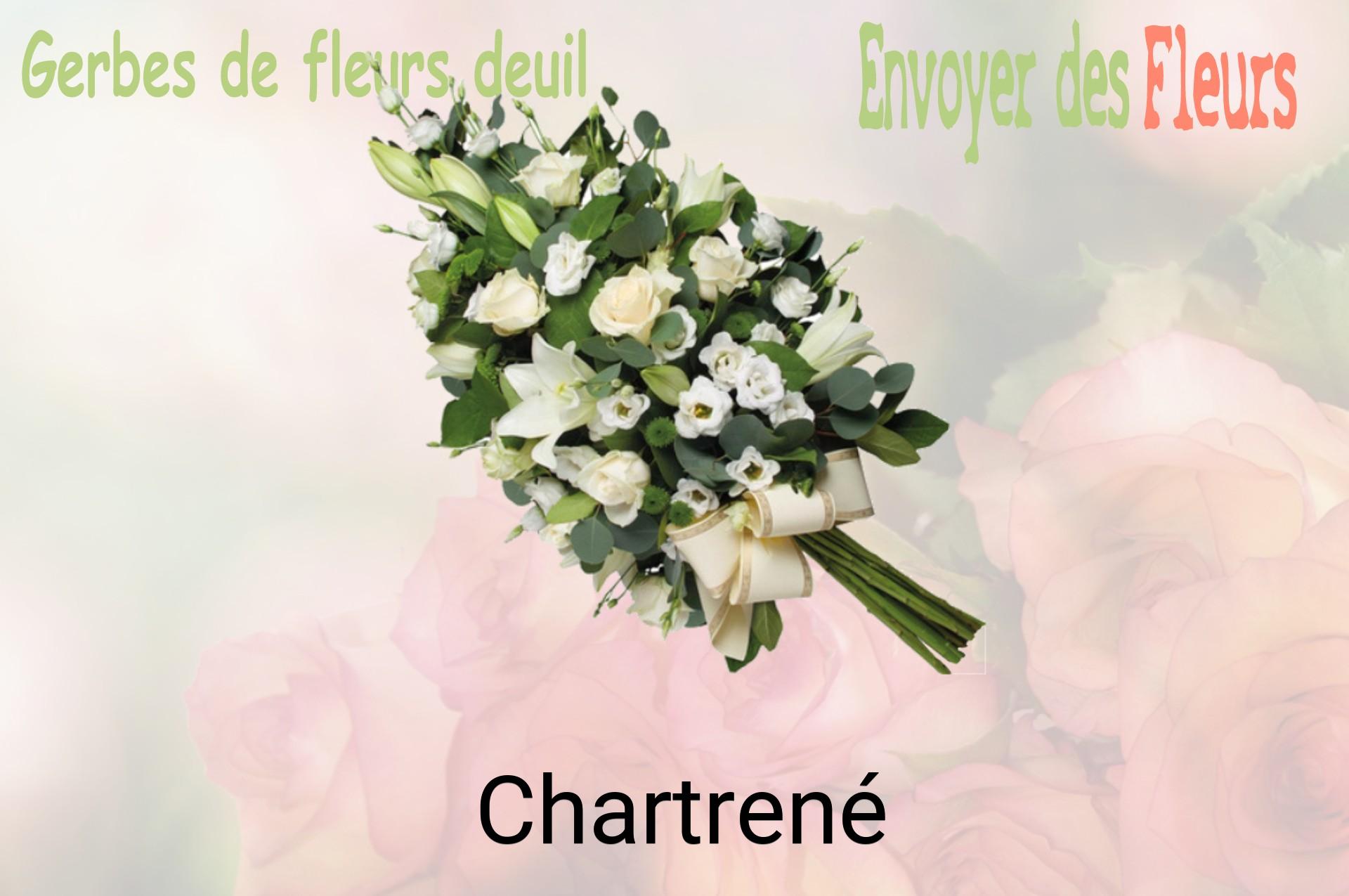 Gerbe de fleurs de deuil livrée à Chartrené